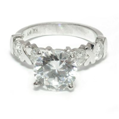 Diamond Engagement Semi-Mount Ring in Platinum