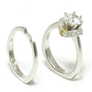 Platinum Simon G Bridal Set with Diamond Gallery Semi-Mount