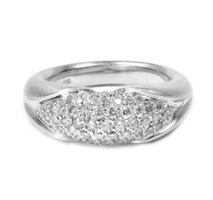 Unique-Satin-Pave-Diamond-Ring-18k-White-Gold-1ct-SI1SI2-Clarity-HI-Size-725-131707237359