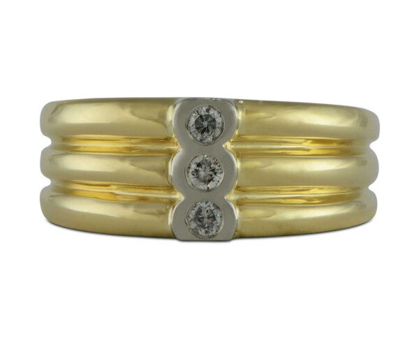 14k-Yellow-Gold-Ring-Round-Diamond-20ct-TW-Size-11-Mens-HI1-Bezel-Set-172745558683