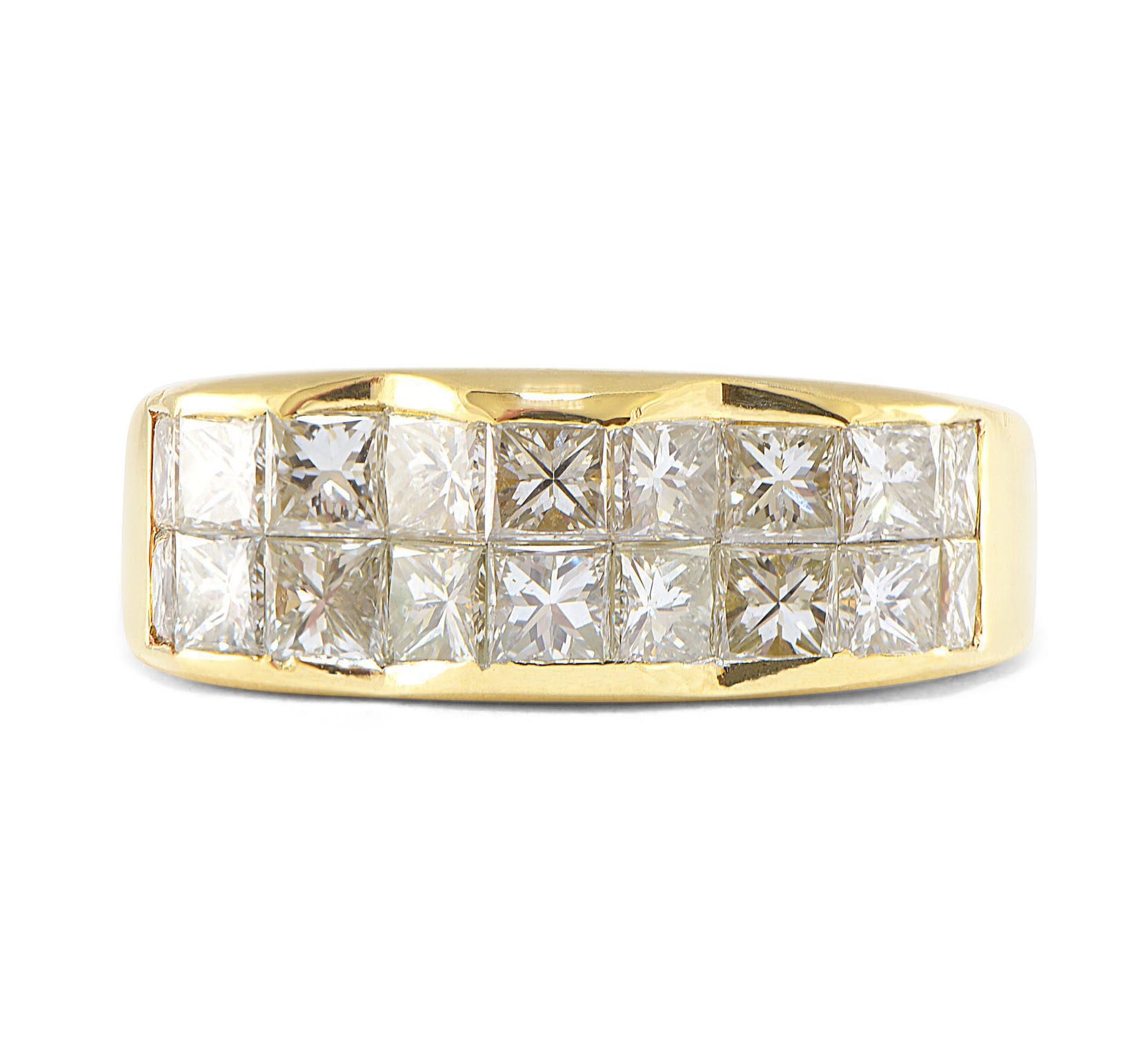 27ct-TW-Princess-Wave-Ring-Double-Channel-Setting-18k-Yellow-Gold-HVS-Size-55-112454231971