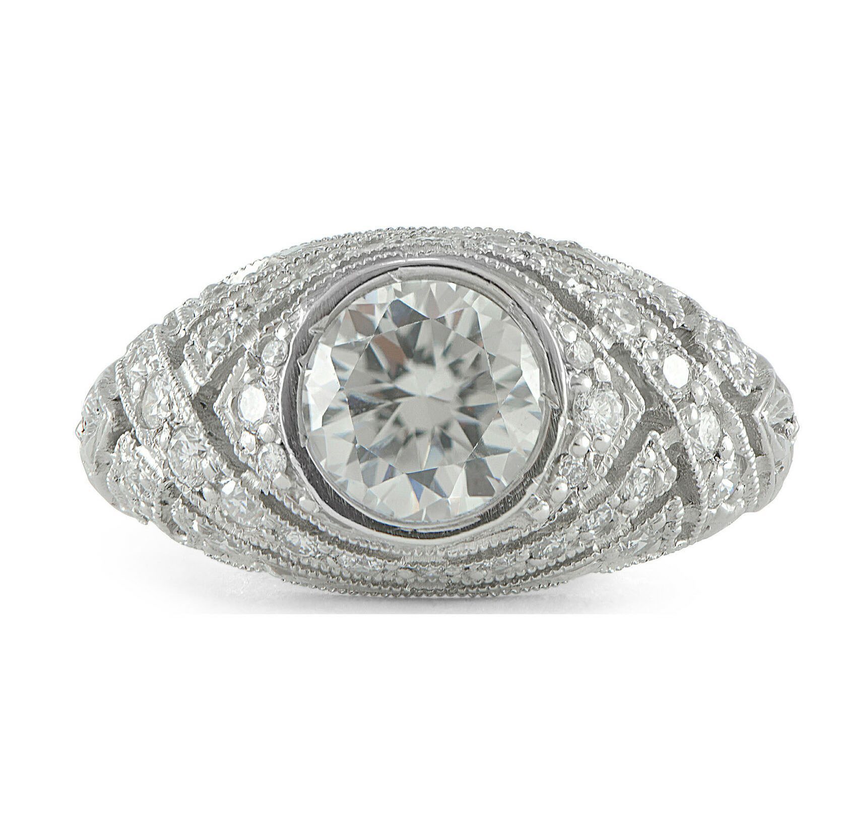Antique-Round-Bezel-Semi-Mount-Engagement-Ring-Platinum-Engraved-Bead-Setting-SZ-172745558200