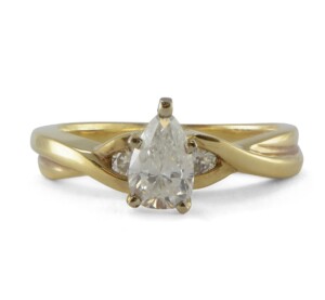 Pear-Diamond-Engagement-Ring-14k-Yellow-Gold-Bezel-Set-87ct-TW-HSI-SZ-6-132237348877