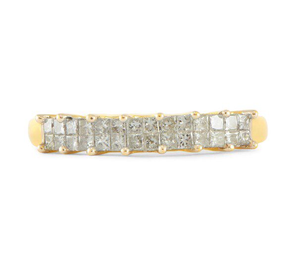 Princess-Row-Wedding-Band-14k-Yellow-Gold-76ct-TW-SIG-Size-7-112454231891