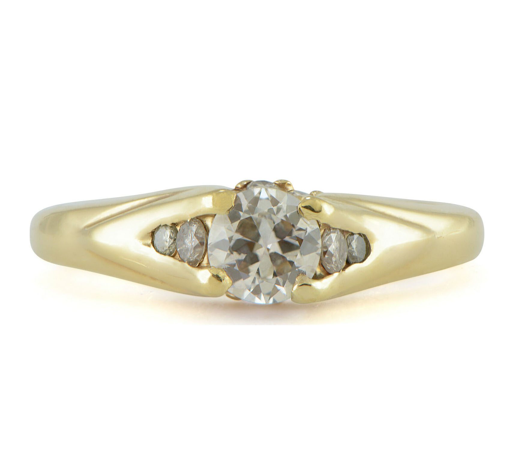 Round-Diamond-Engagement-Ring-Bead-Set-14k-Yellow-Gold-55ct-TW-HSI1-SZ-5-112454231585