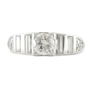 Round-Diamond-Engagement-Ring-Platinum-Baguette-Bezel-Set-125ct-TW-HSI1-Size-7-112454231717