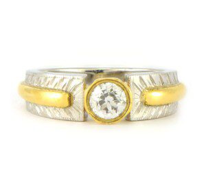 Round-Diamond-Engagement-Ring-Platinum-Engraved-18k-Yellow-Gold-5ct-SZ-6-VS-172745558317