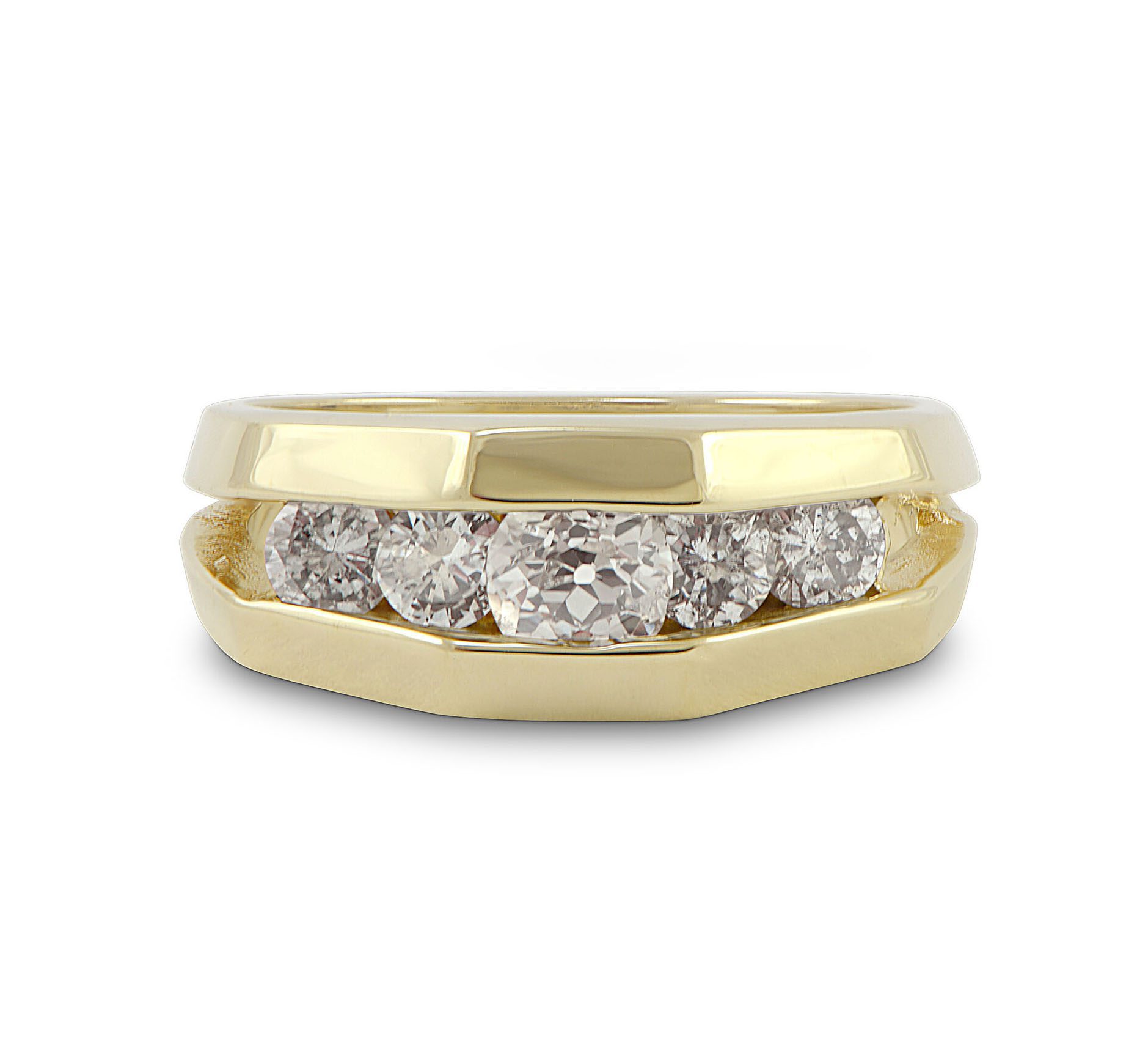 Round-Diamond-Wedding-Band-14k-Yellow-Gold-Geometric-Channel-Setting-SZ6-172745558369