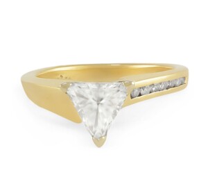 Trillion-Diamond-Engagement-Ring-14k-Yellow-Gold-Channel-Setting-Two-Tone-Size-6-172745558585