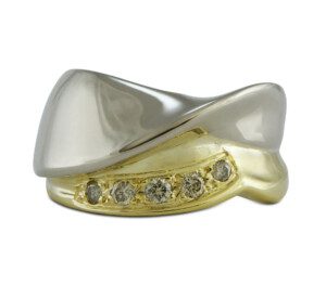 Unique-14k-Two-Tone-Gold-Diamond-Ring-18ct-Size-65-GSI-112454231842