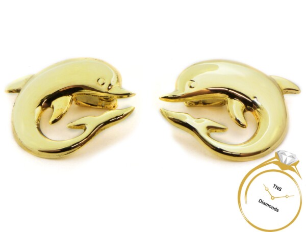 14k-Yellow-Gold-Dolphin-Earrings-Italian-Made-701-Grams-113225792600