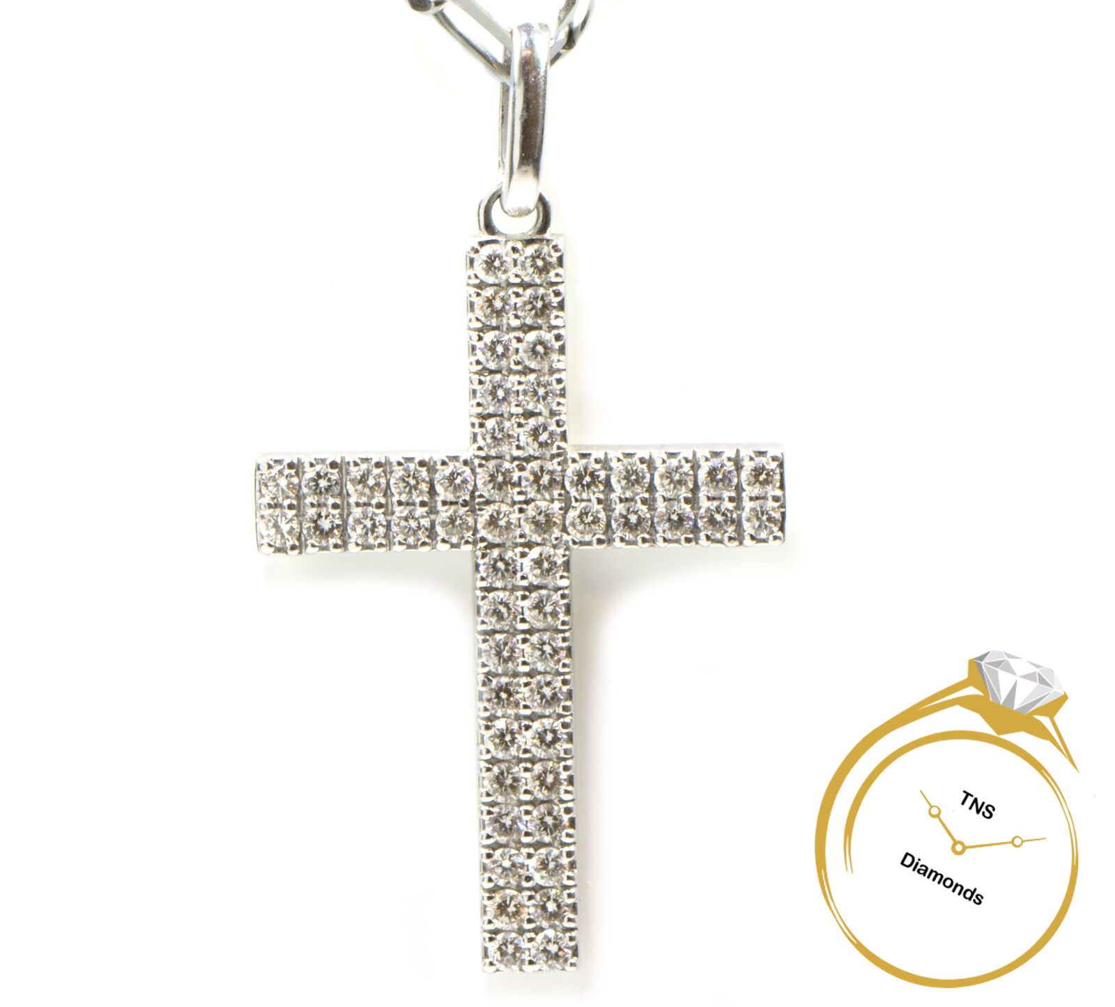 Diamond Fleur De Lis Cross Pendant & Rope Gold Chain | The Gold Gods