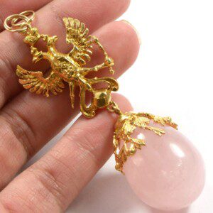 Russian-Czar-Faberge-Egg-Pink-Quartz-18k-Yellow-Gold-3640-Grams-132815446838-2