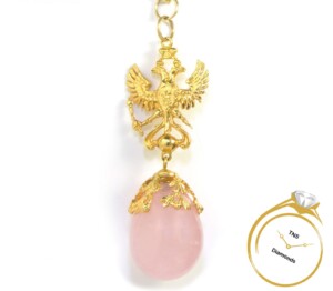 Russian-Czar-Faberge-Egg-Pink-Quartz-18k-Yellow-Gold-3640-Grams-132815446838