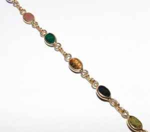 Scarab-Bracelet-Multi-Colored-Stone-14k-Yellow-Gold-67-Grams-113691224796-5