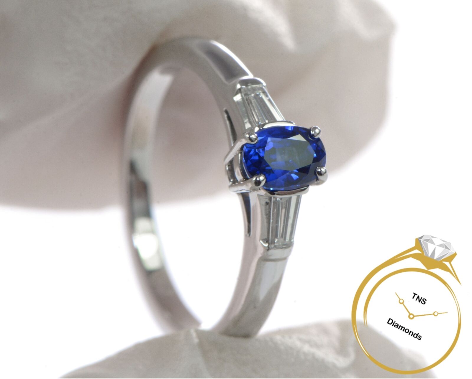 Tiffany-Co-Sapphire-Diamond-Platinum-Ring-Size-525-w-Video-113691003645