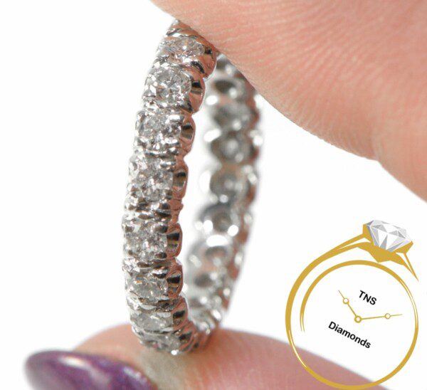 Platinum-Eternity-150ct-Diamond-Ring-Bridal-Band-FVS-54-Grams-Size-55-113822075637