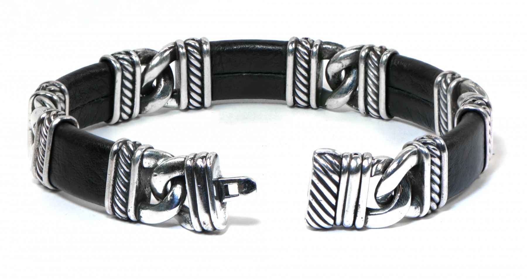 David Yurman Sterling Silver Double Diamond X Wheat Bracelet | eBay
