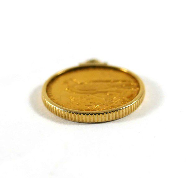 1912 Indian Head Gold $2.50 Quarter Eagle Coin Bezel Pendant