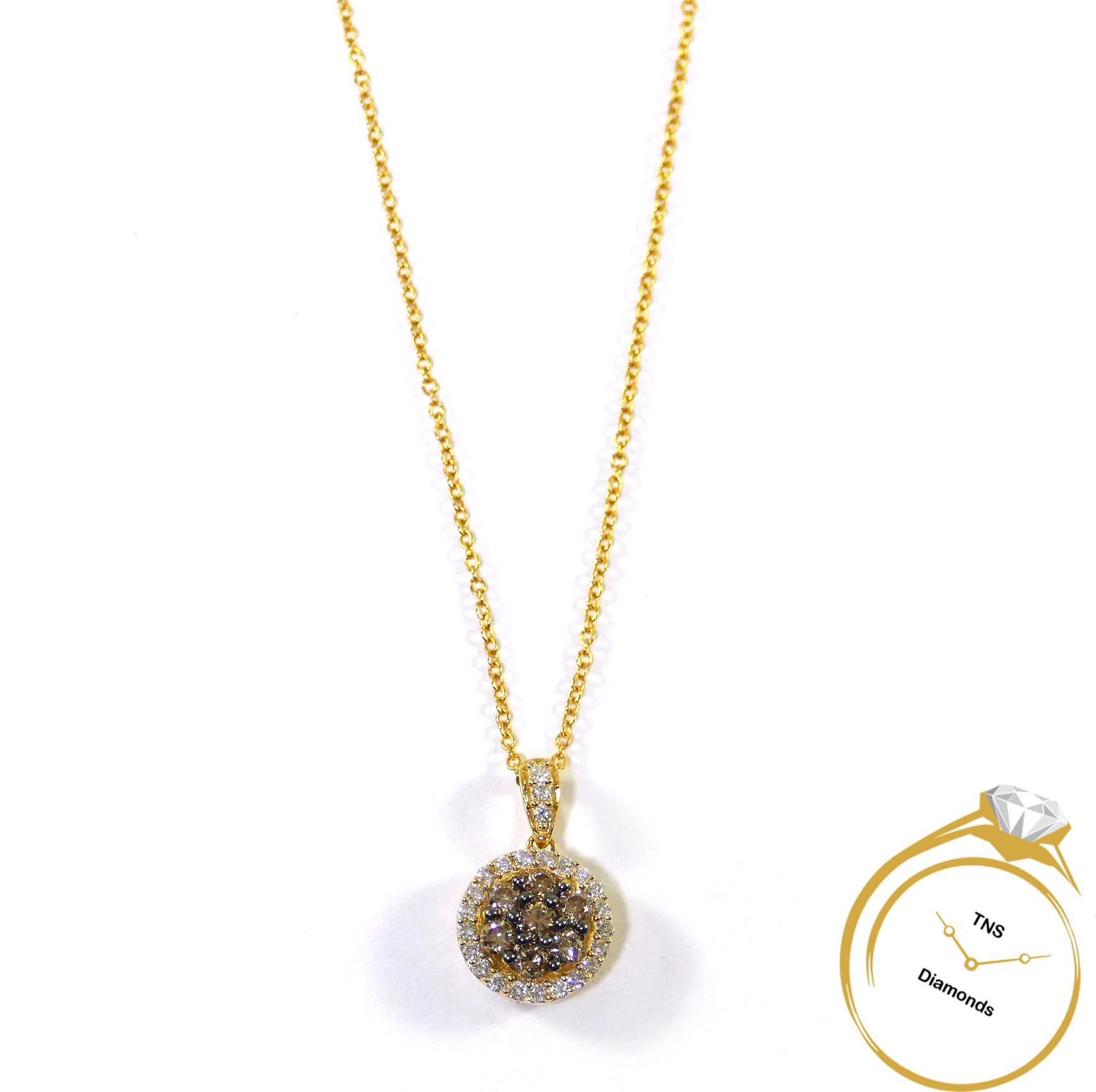 Le Vian Chocolate Diamond Halo 14k Yellow Gold Pendant Necklace (.50ct. t.w.) eBay