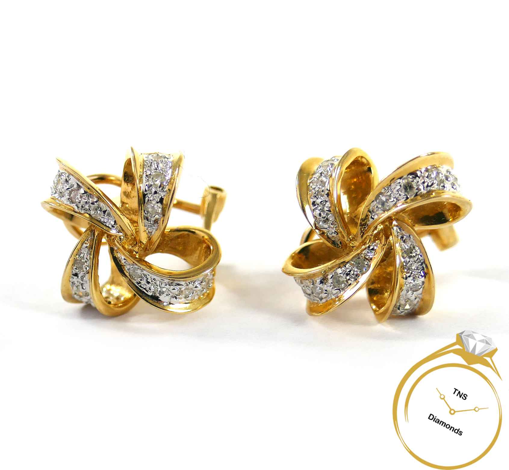Shop Shimmering Floral Gold Earrings | Gold Earrings Designs for Women at  GRT Jewels
