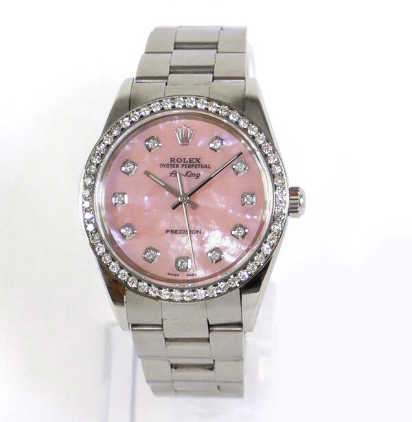 Rolex-Air-King-Pink-MOP-Dial-Diamond-Bezel