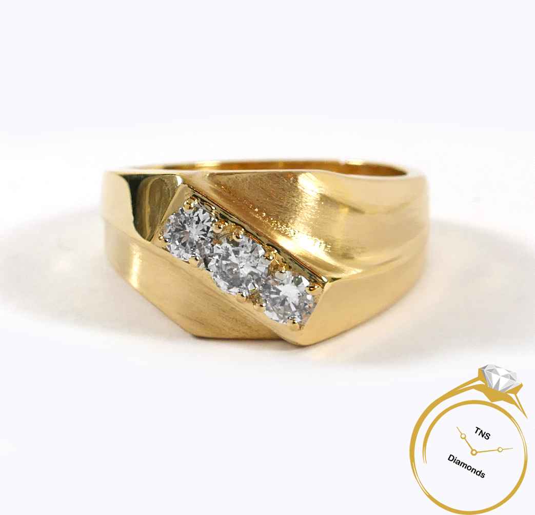 Yellow Gold Men's Symbolic Freemason Masonic CZ Stone Ring | Factory Direct  Jewelry