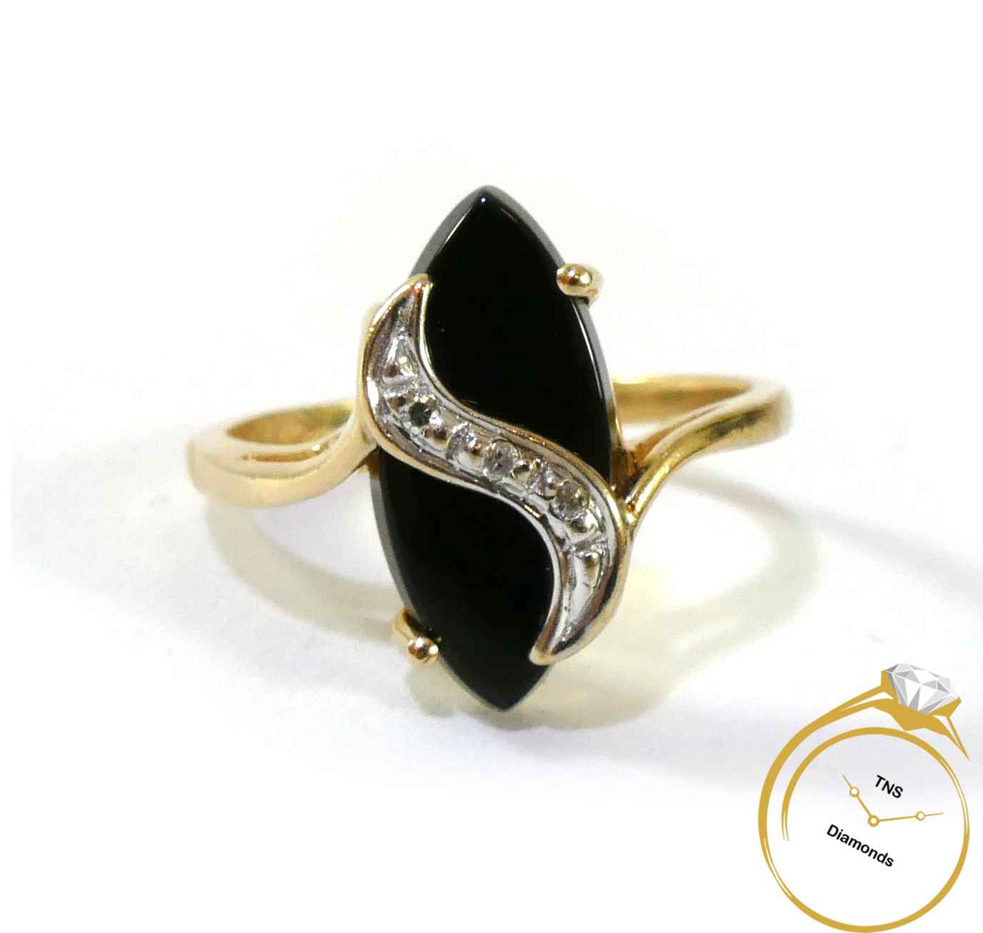 Buy Vintage Natural Black Onyx Ring Solid 14k Yellow Gold Engagement  Promise Ring for Women Anniversary Birthday Christmas Gift for Her Online  in India - Etsy