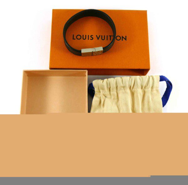 Louis Vuitton Damier Ebene Canvas Brown Pull It Bracelet Louis