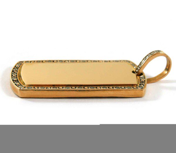 Engraved Gold-plated Dog Tag Pendant with chain or keyring