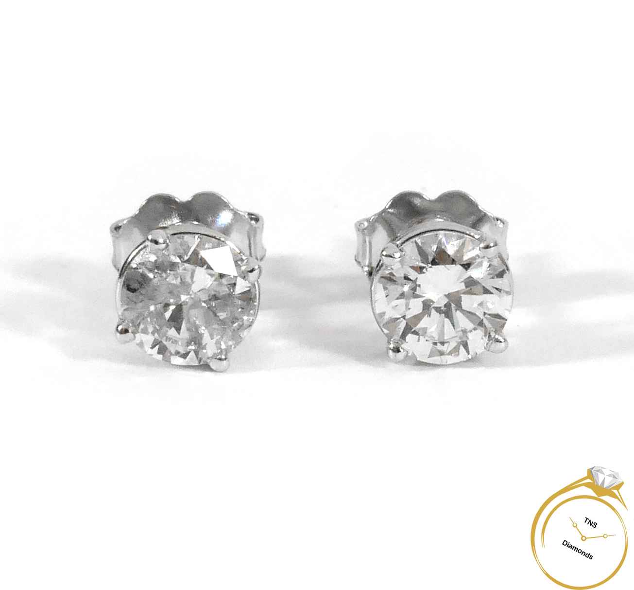 Diamond 14K White Gold Double Arrow Edge Earrings 10.9gr 26mm x 3mm x 22mm  | TNS Diamonds Philadelphia