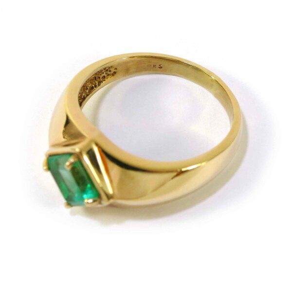 Mens Solitaire Emerald Ring - Emeralds International LLC.