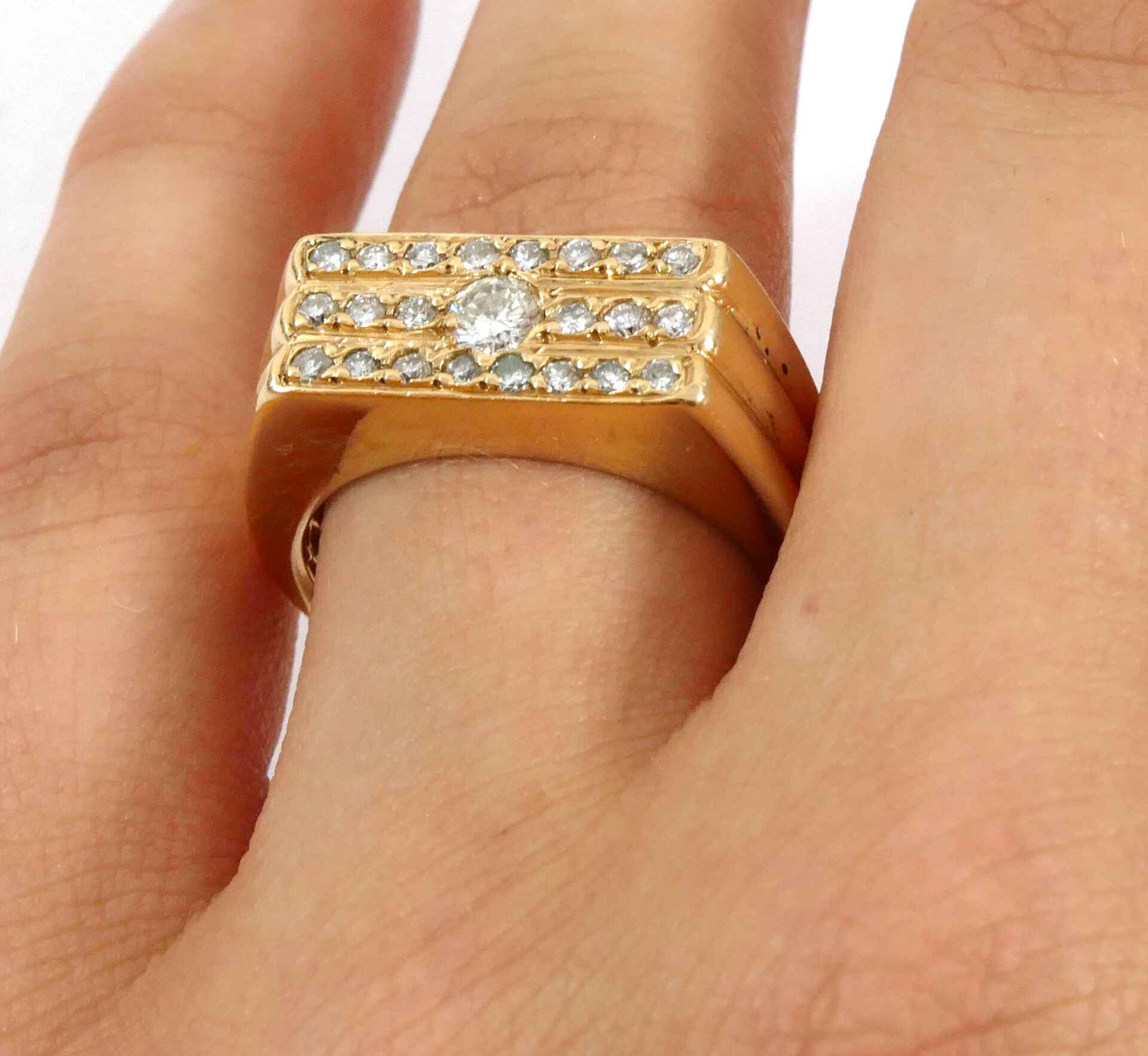 14K YELLOW GOLD MEN'S RING WITH 1.84 CT DIAMONDS - OMI Jewelry