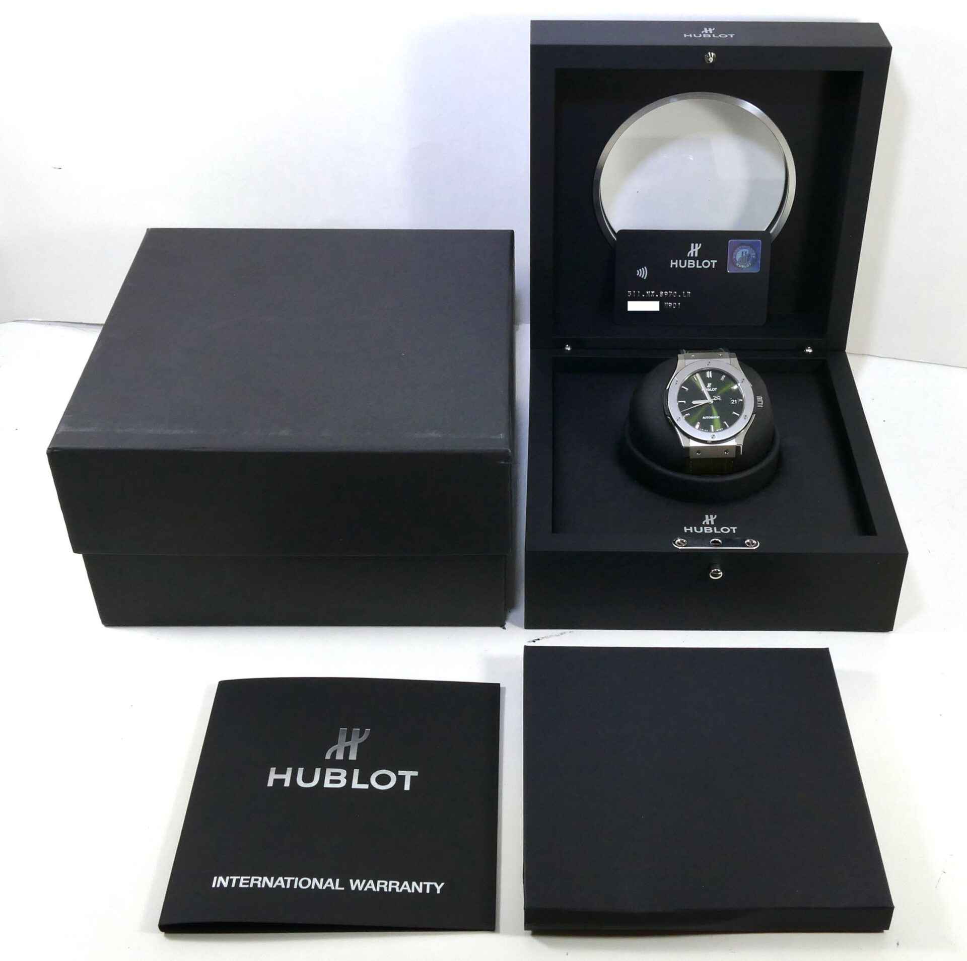 Hublot Classic Fusion Titanium Green 45mm 511.NX.8970.RX Box Papers ...