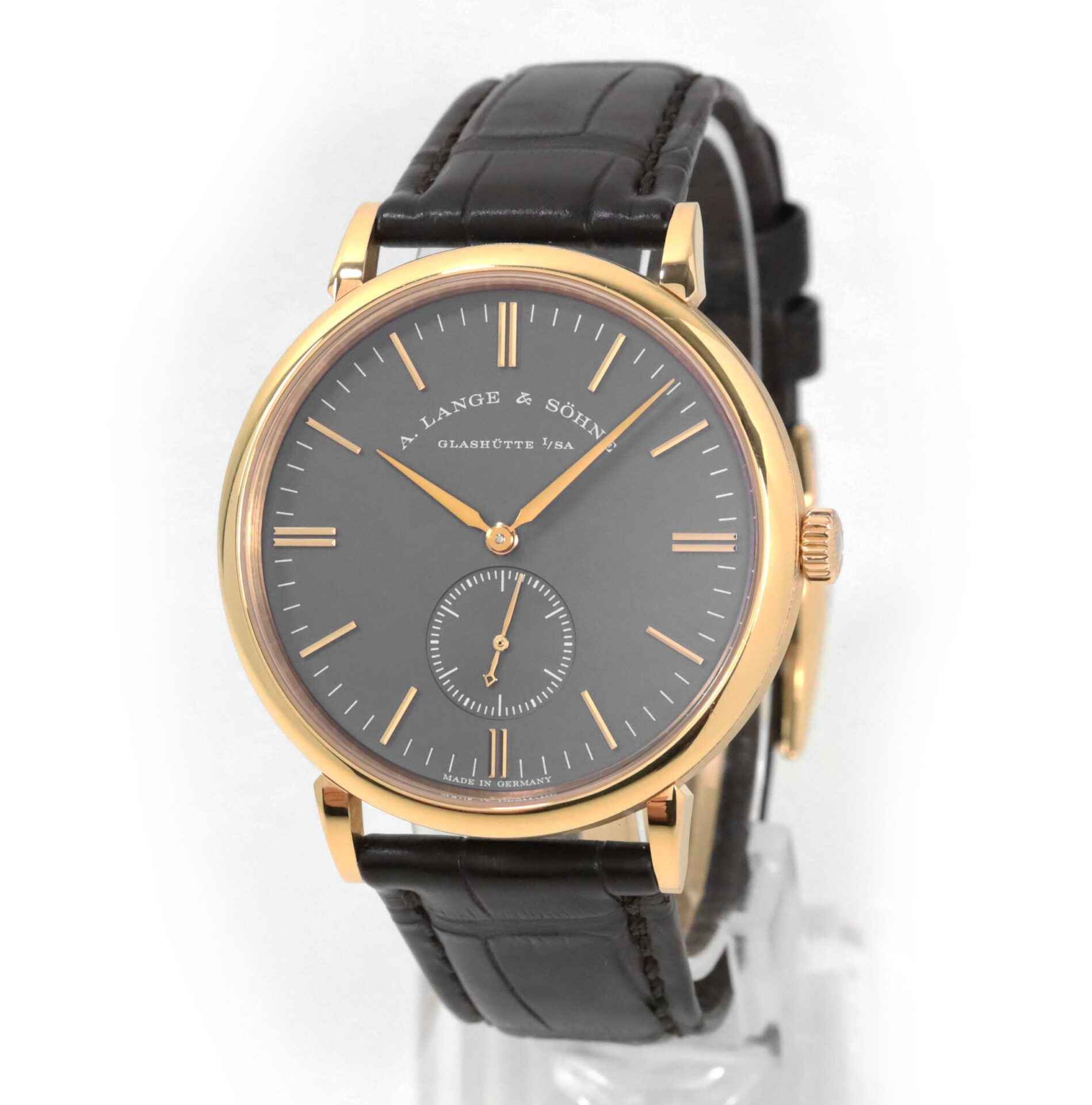 A. Lange & Sohne Saxonia 216.033 37mm 18k Rose Gold Deployant Clasp ...