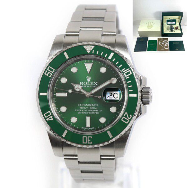 udmelding Metal linje Bange for at dø Rolex Submariner Date Hulk 40mm 116610LV Stainless Steel Box 2021 Service  Card | TNS Diamonds Philadelphia