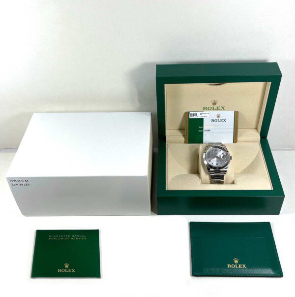 Pre-owned watch Rolex Datejust II 41mm 116300 Grey Arabic Dial Box Papers