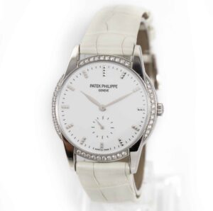 Ladies Patek Philippe Calatrava 7122-200g-001 33mm Factory Diamonds White Gold