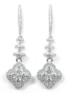 Mini Chandelier Diamond Earrings in 18k White Gold (1ct TDW, VS1/VS2, F)