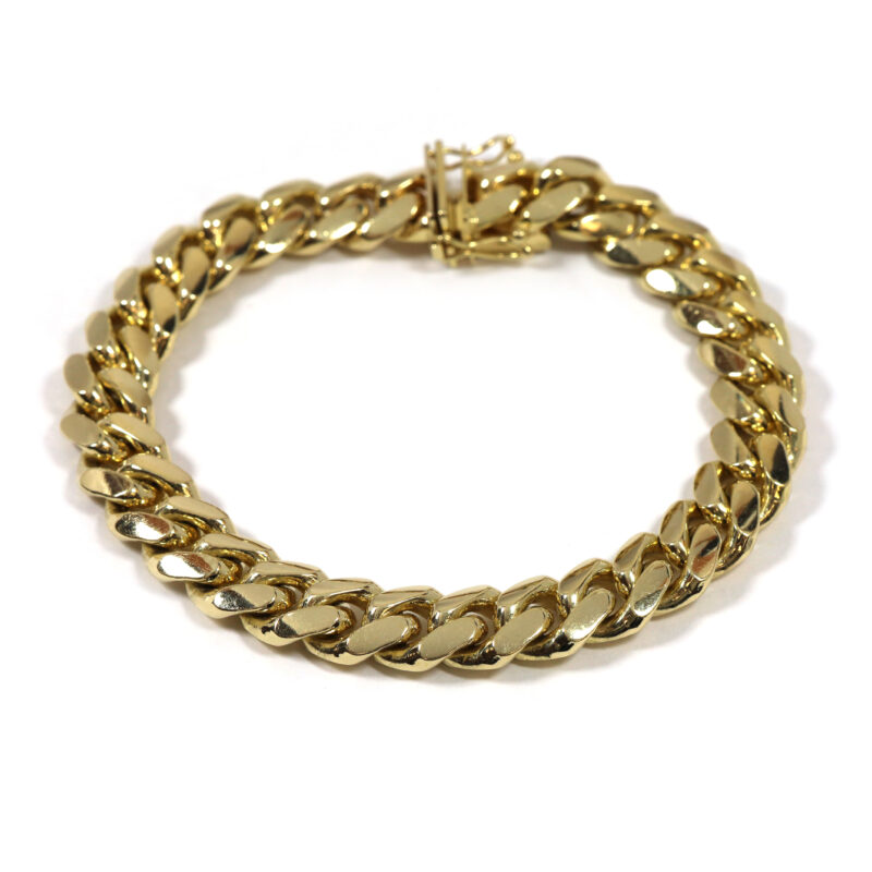 Solid Heavy Cuban 14K Yellow Gold Chain Link Men’s Unisex Bracelet 8.5" 70.5G