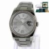 2008 Rolex Datejust 116244 36MM Rhodium Wave Dial Diamonds Box Paper V-Serial