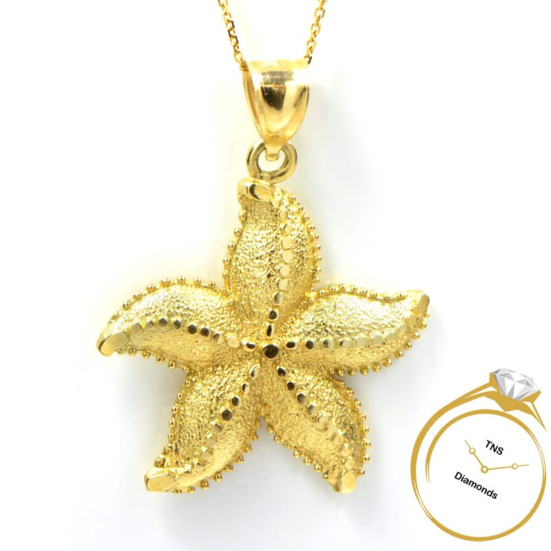 10k Yellow Gold Beach Starfish Pendant - 3.13 Grams