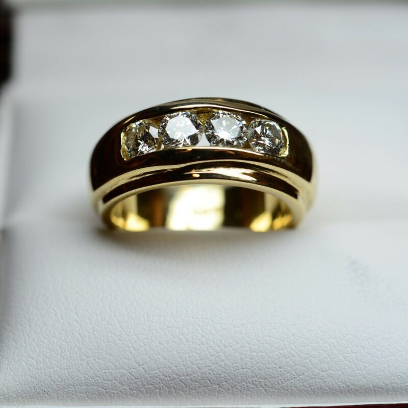 1ct G VS2 Diamond Ring Wedding Eternity  Band 18k Yellow Gold 12.6 gr Size 5.5