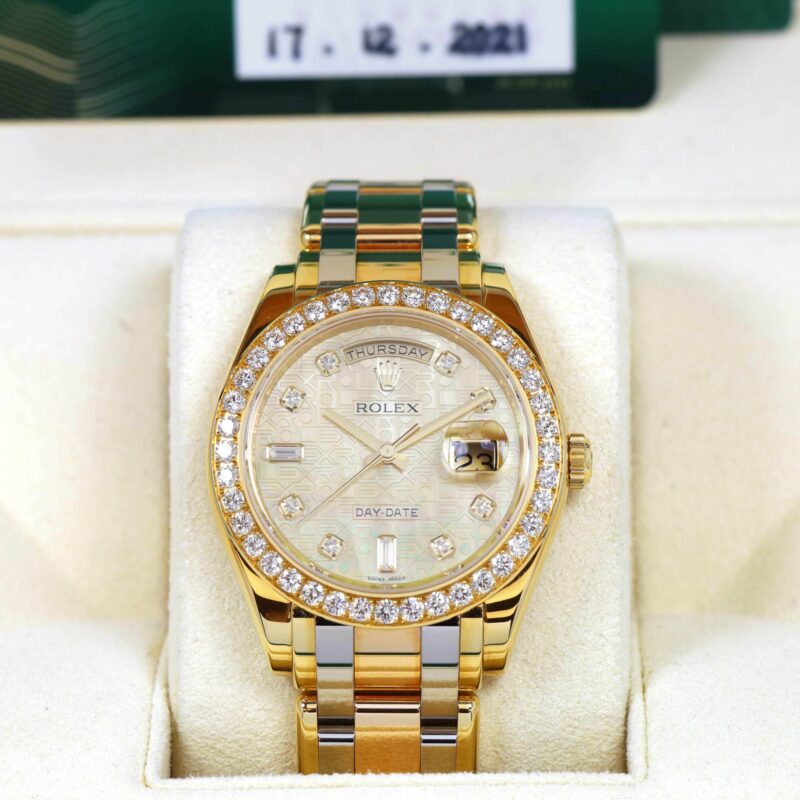 New 2021 Rolex Day-Date President 18948 Masterpiece Diamond Jubilee Mop Tridor