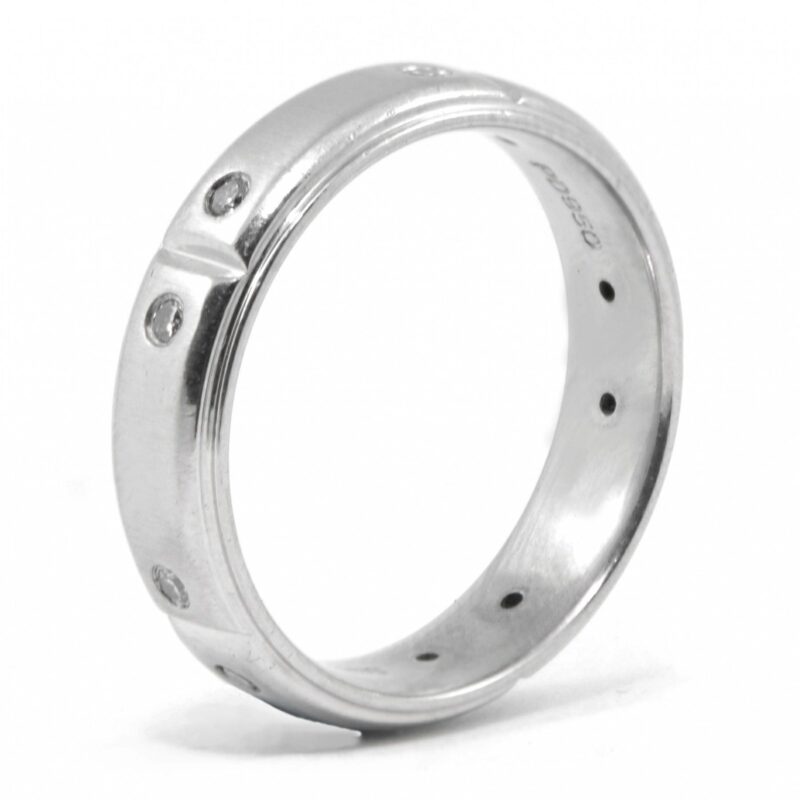 Scott Kay Platinum Diamond Wedding Band Satin & Polished Size 10 Mens