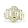 Ballerina Baguette Diamond 18k Yellow Gold Engagement Ring