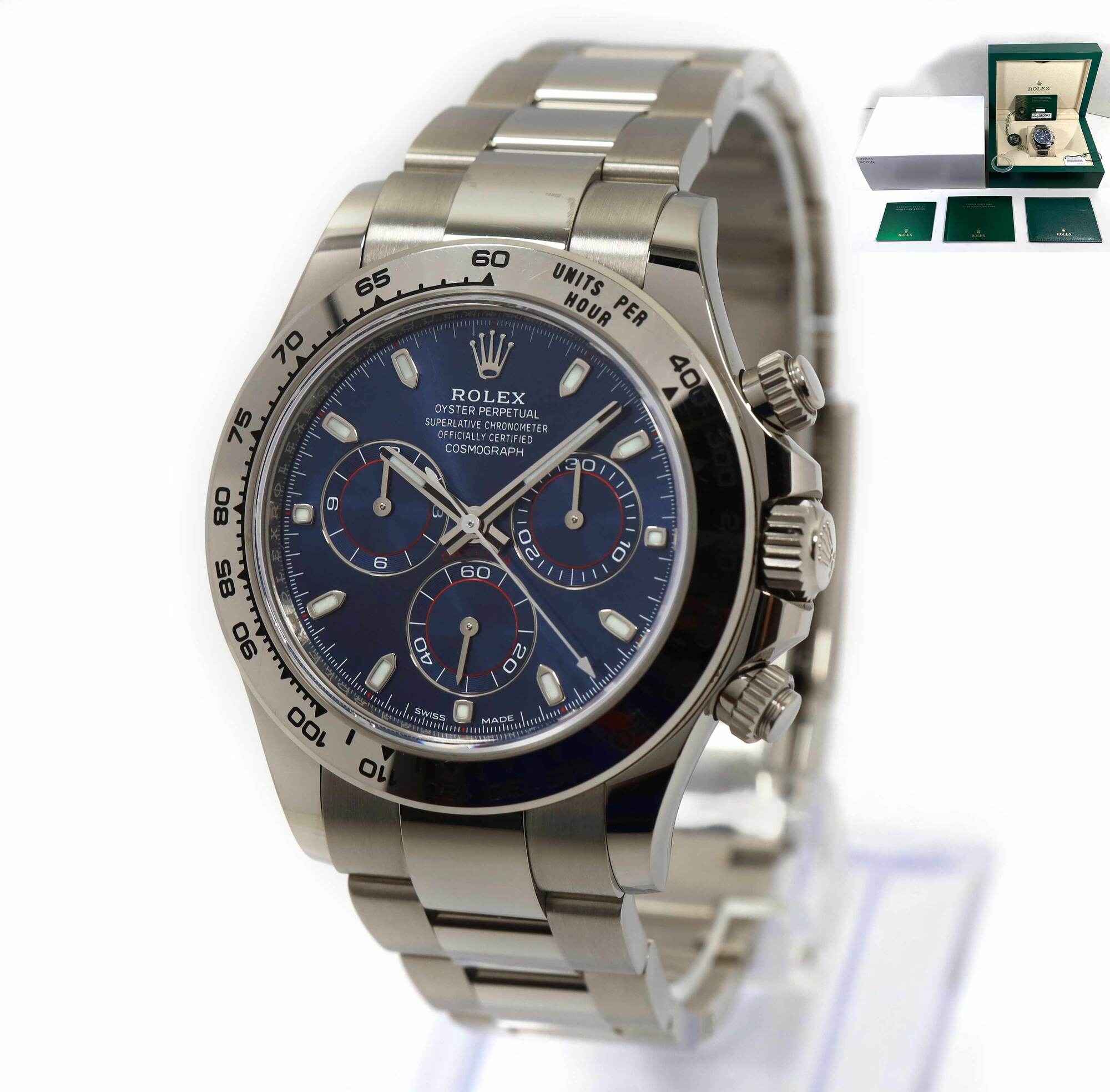 Rolex Daytona White Gold Silver Dial 116519LN Box & Papers