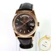 2015 Rolex President 36mm 18k Everose Rose Gold Chocolate Dial 118135 Box Papers