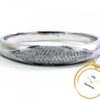 4ct Pave Set Round Cut Diamond Estate Bangle Bracelet in 18k White Gold - VS