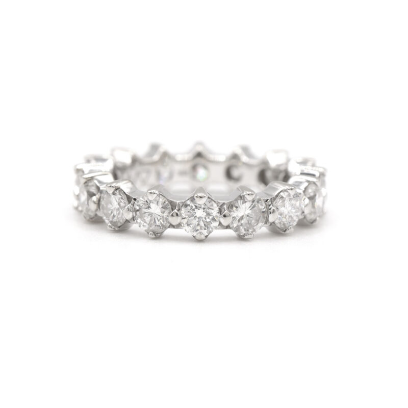 3.02CTW Natural Diamond Eternity 18K White Gold Stacking Ring